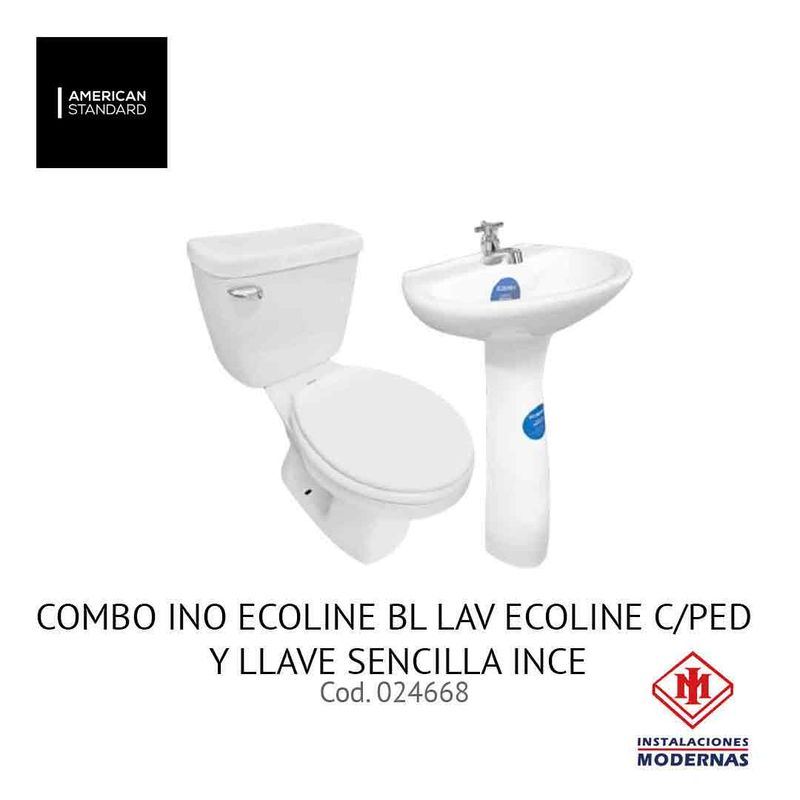 COMBO INO ECOLINE BL LAV ECOLINE C/PED Y LLAVE SENCILLA INCE