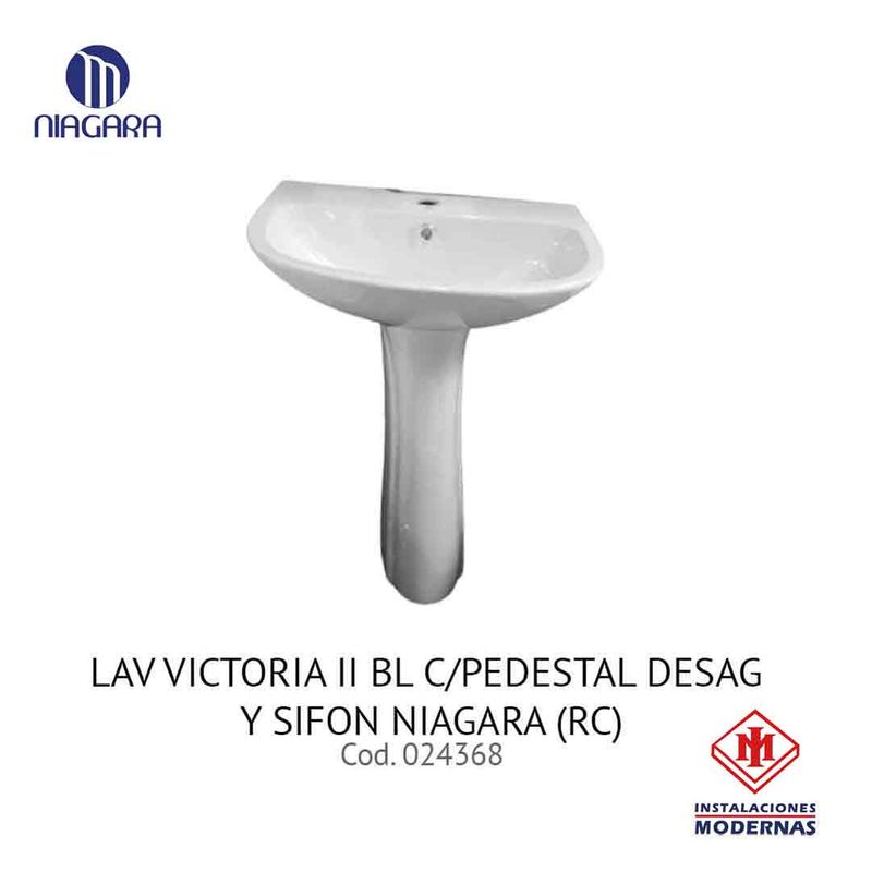 LAV VICTORIA II BL C/PEDESTAL DESAG Y SIFON NIAGARA (RC)