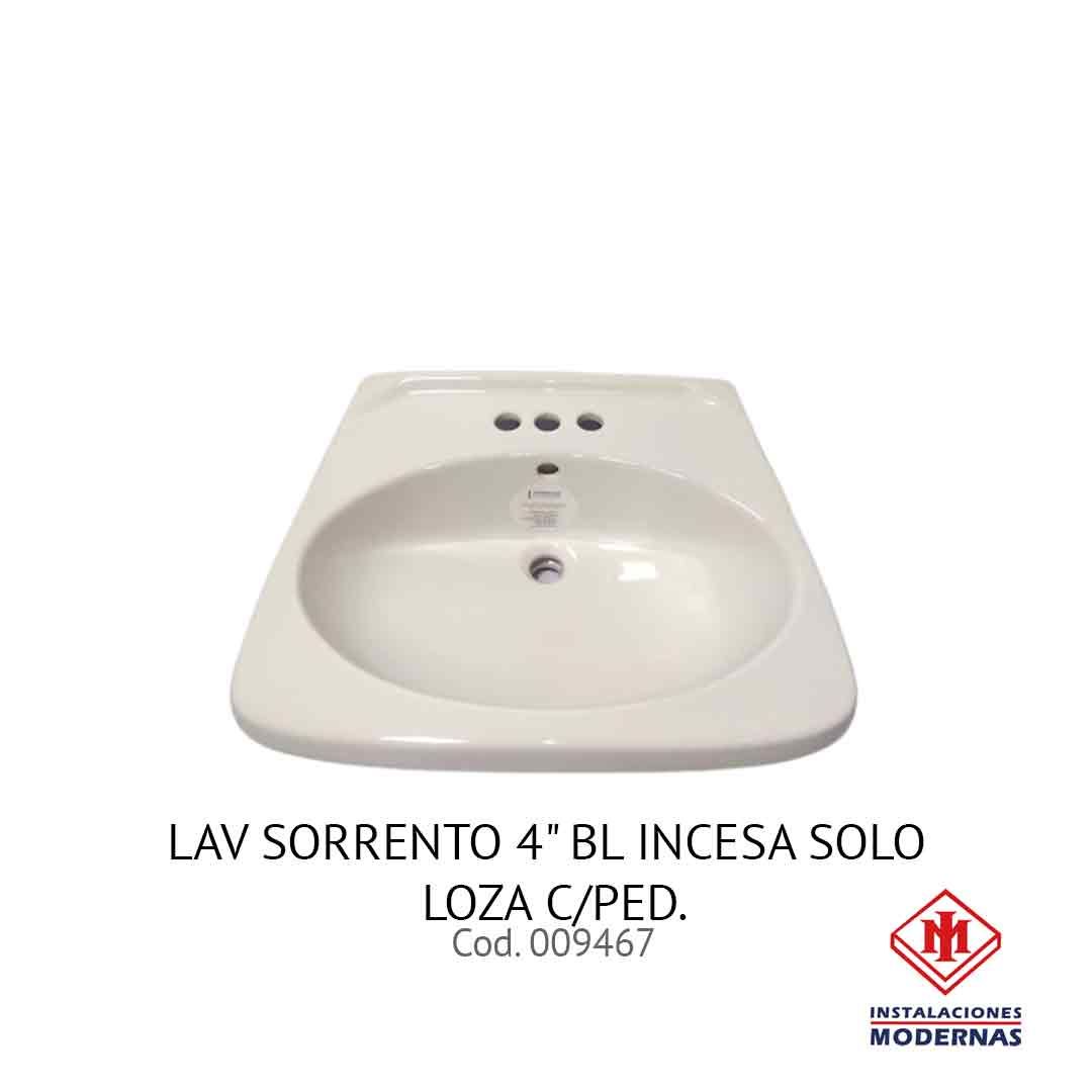 LAV SORRENTO 4&quot; BL INCESA SOLO LOZA C/PED.