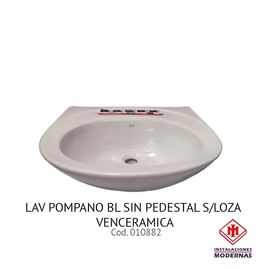 LAV POMPANO BL SIN PEDESTAL S/LOZA VENCERAMICA
