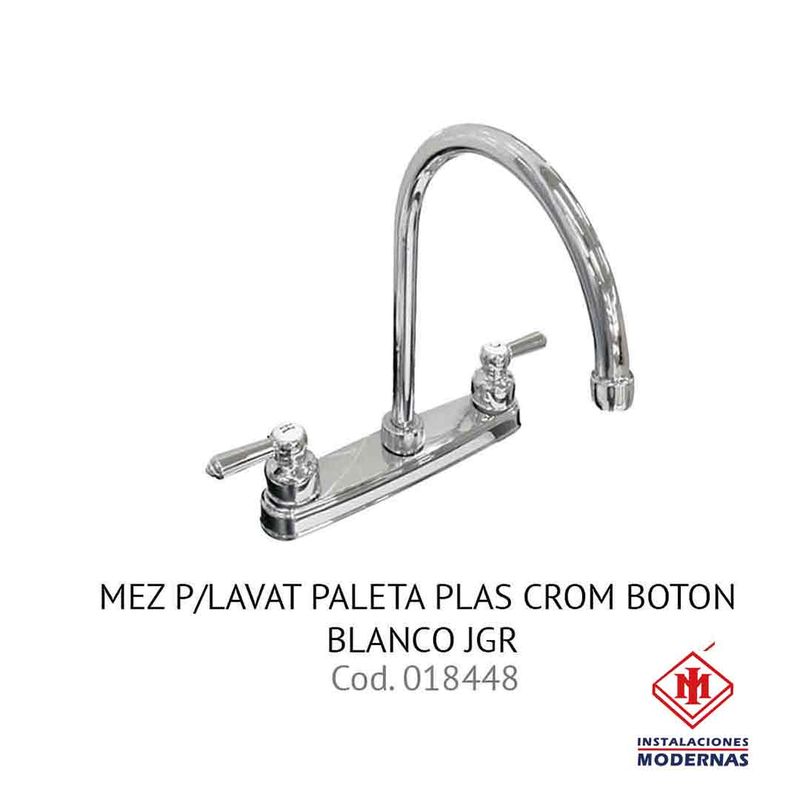 MEZ P/LAVAT PALETA PLAS CROM BOTON BLANCO JGR