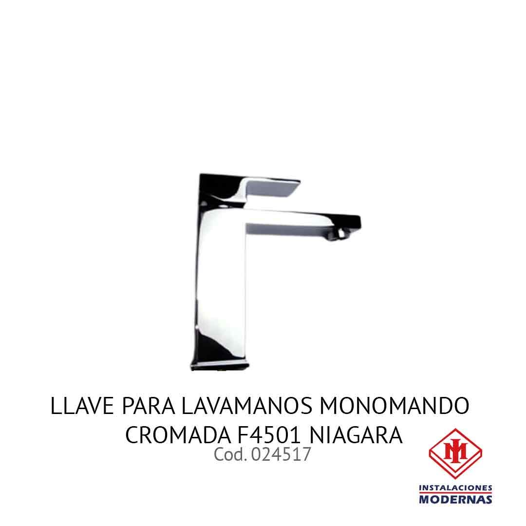 LLAVE PARA LAVAMANOS MONOMANDO CROMADA F4501 NIAGARA