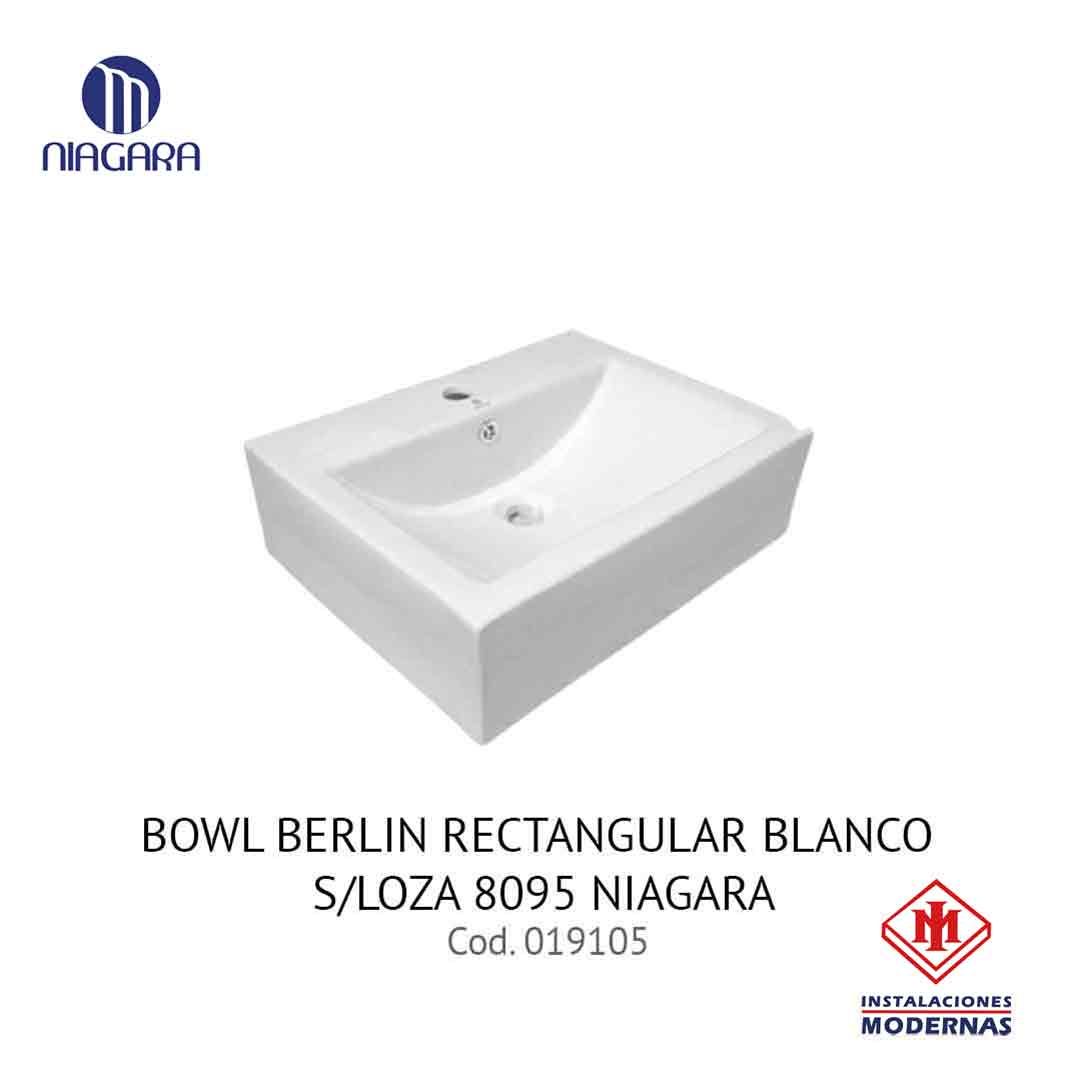 BOWL BERLIN RECTANGULAR BLANCO S/LOZA 8095  NIAGARA