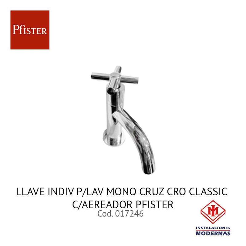 LLAVE INDIV P/LAV MONO CRUZ CRO CLASSIC C/AEREADOR PFISTER