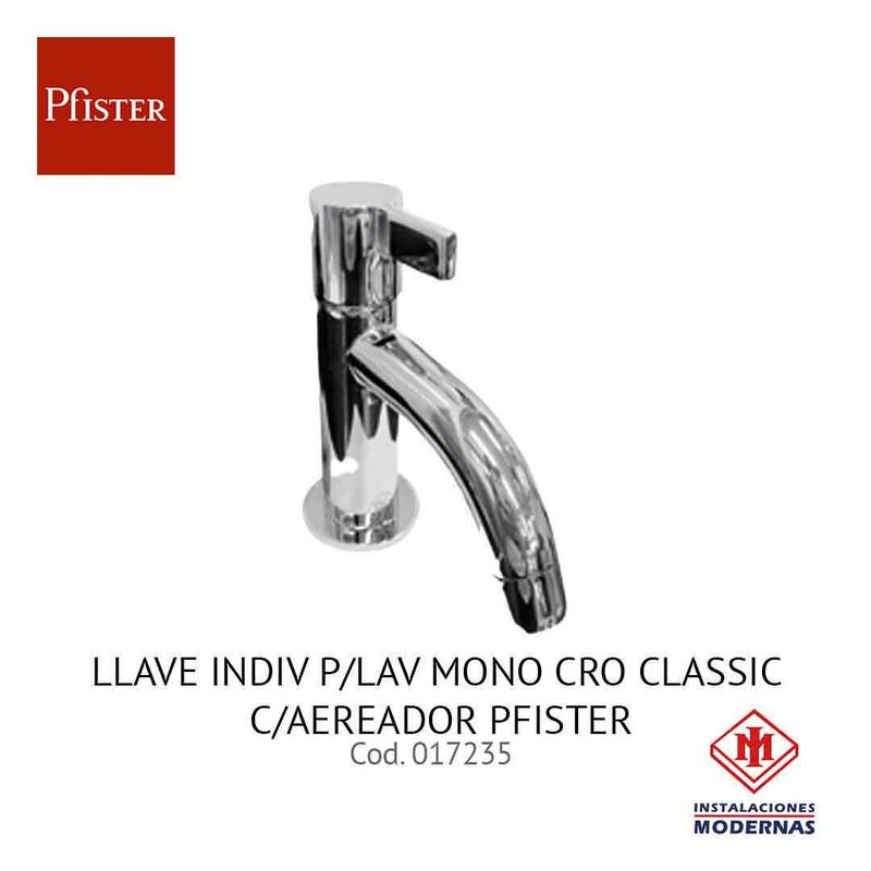 LLAVE INDIV P/LAV MONO CRO CLASSIC C/AEREADOR PFISTER