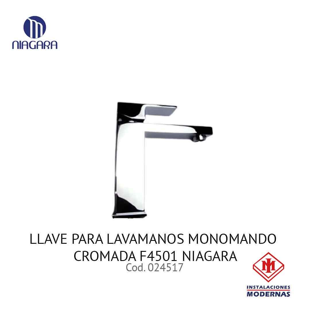 LLAVE PARA LAVAMANOS MONOMANDO CROMADA F4501 NIAGARA