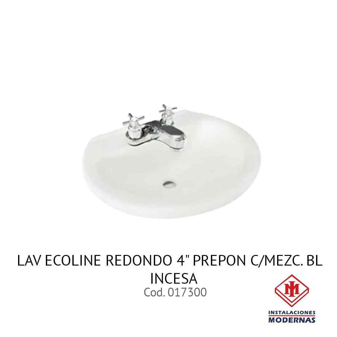 LAV ECOLINE REDONDO 4&quot; PREPON C/MEZC. BL  INCESA