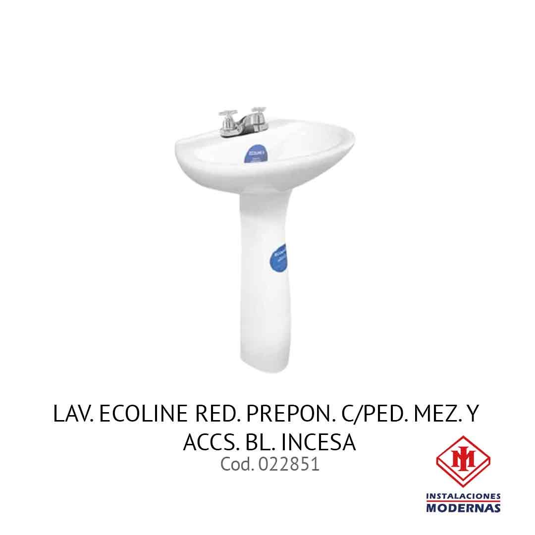 LAV. ECOLINE RED. PREPON. C/PED. MEZ. Y ACCS. BL. INCESA