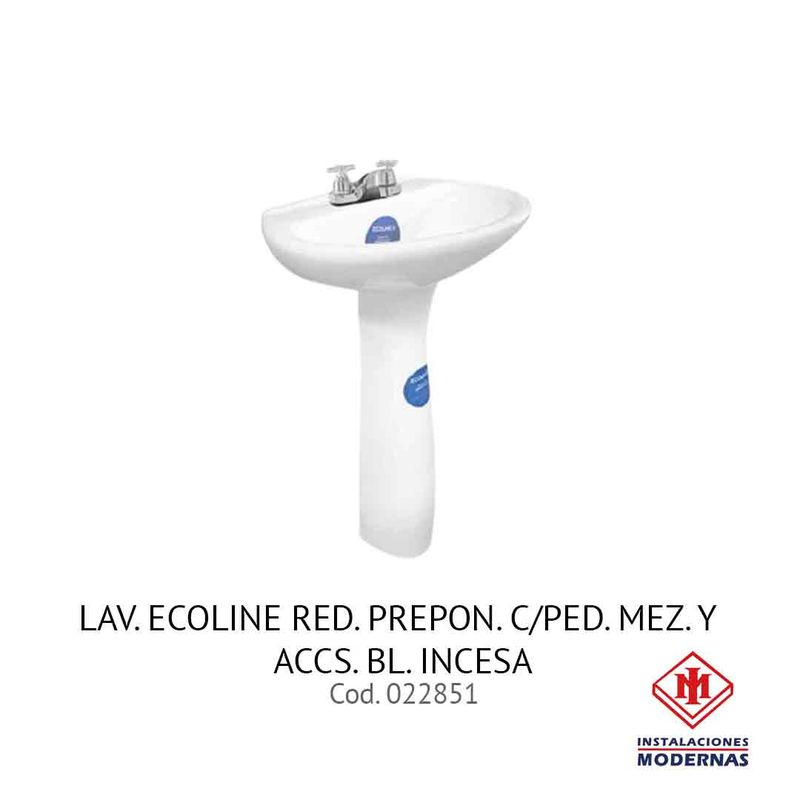LAV. ECOLINE RED. PREPON. C/PED. MEZ. Y ACCS. BL. INCESA