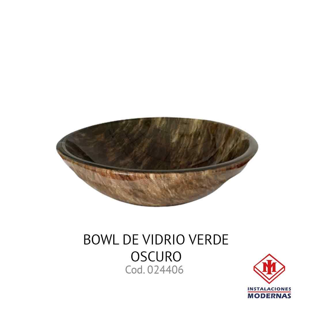 BOWL DE VIDRIO VERDE OSCURO