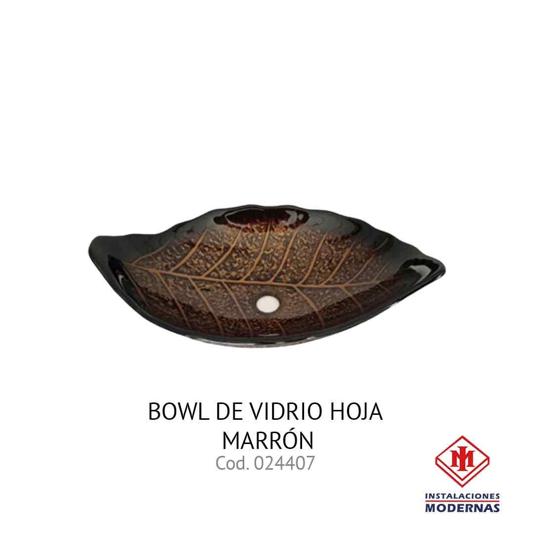 BOWL DE VIDRIO HOJA MARRÓN