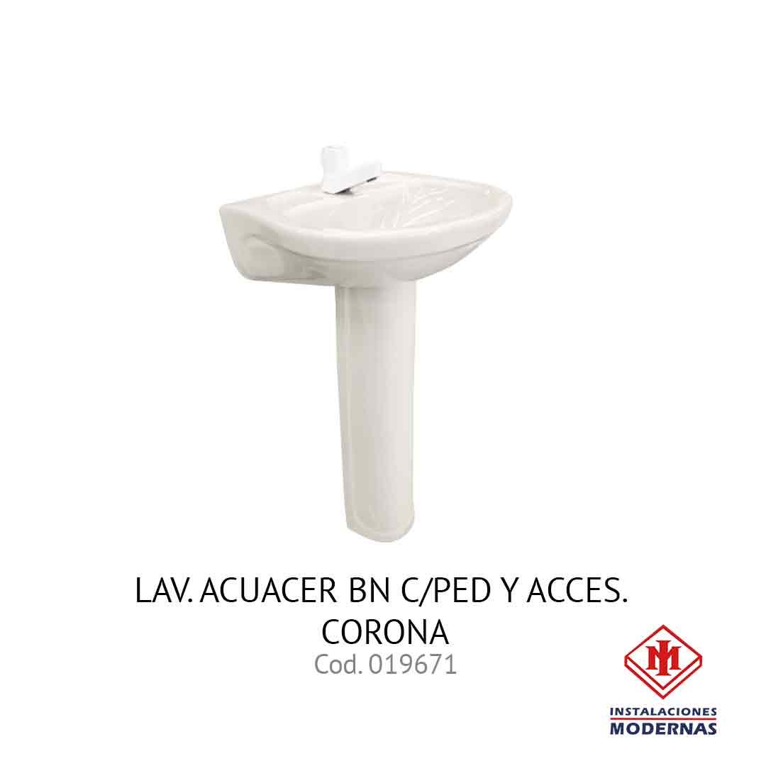 LAV. ACUACER BN C/PED Y ACCES. CORONA