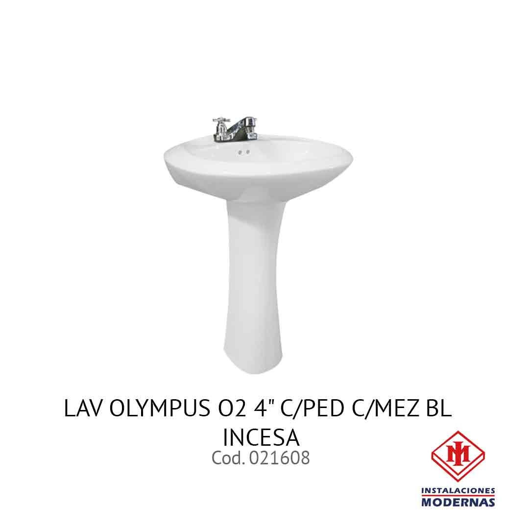 LAV OLYMPUS O2 4&quot; C/PED C/MEZ BL INCESA
