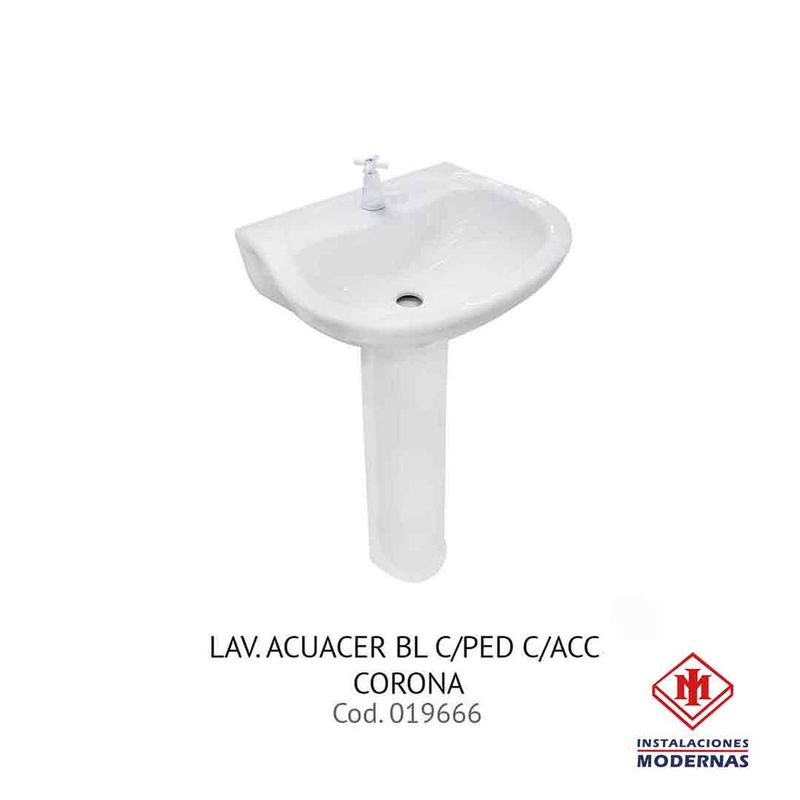 LAV. ACUACER BL C/PED C/ACC CORONA