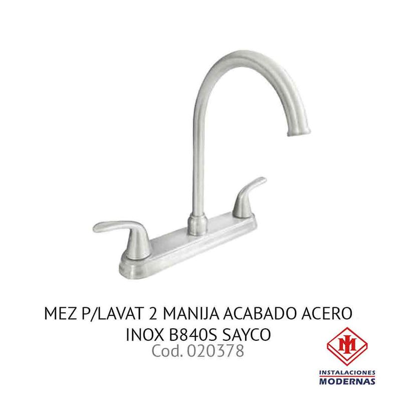 MEZ P/LAVAT 2 MANIJA ACABADO ACERO INOX B840S SAYCO