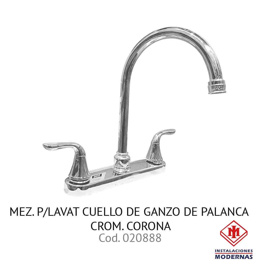 MEZ. P/LAVAT CUELLO DE GANZO DE PALANCA CROM. CORONA