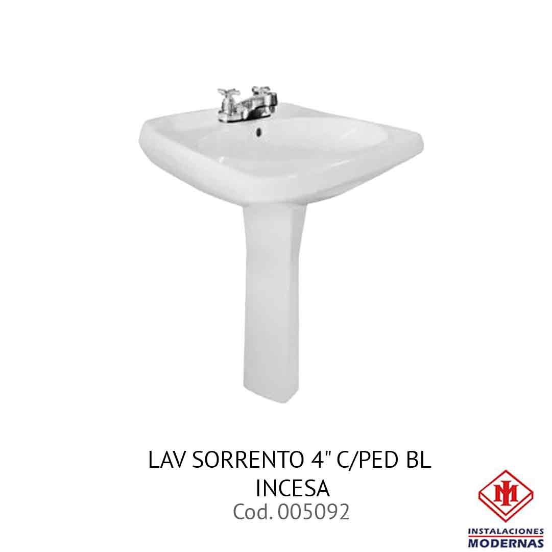 LAV SORRENTO 4" C/PED BL INCESA