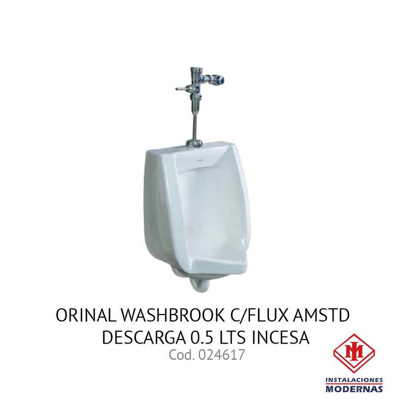 ORINAL WASHBROOK C/FLUX AMSTD DESCARGA 0.5 LTS INCESA