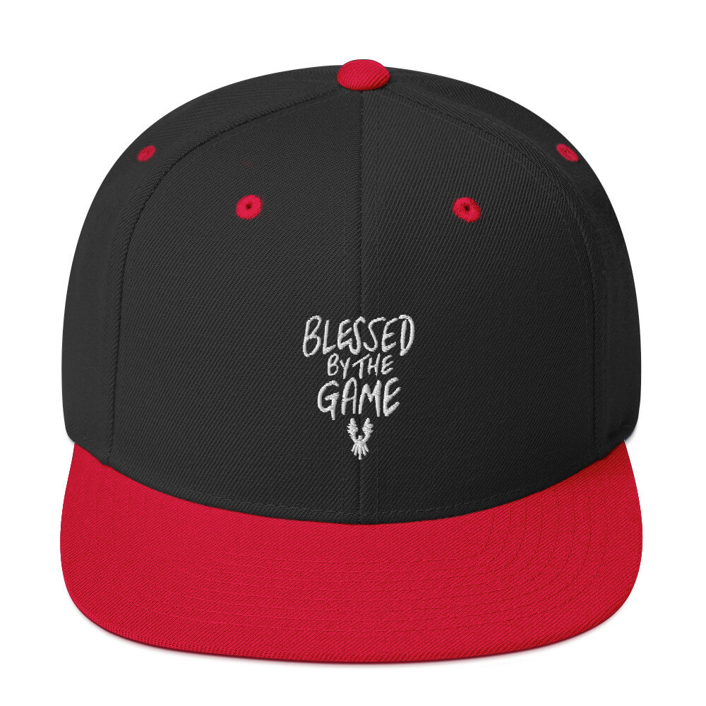 Blessed By The Game Snapback Hat, Color: Black/ Red