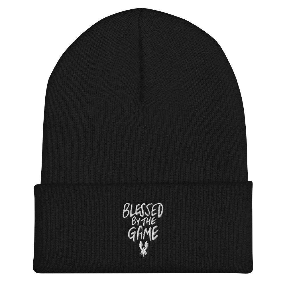 &quot;Blessed By the Game&quot; Cuffed Beanie, Color: Black