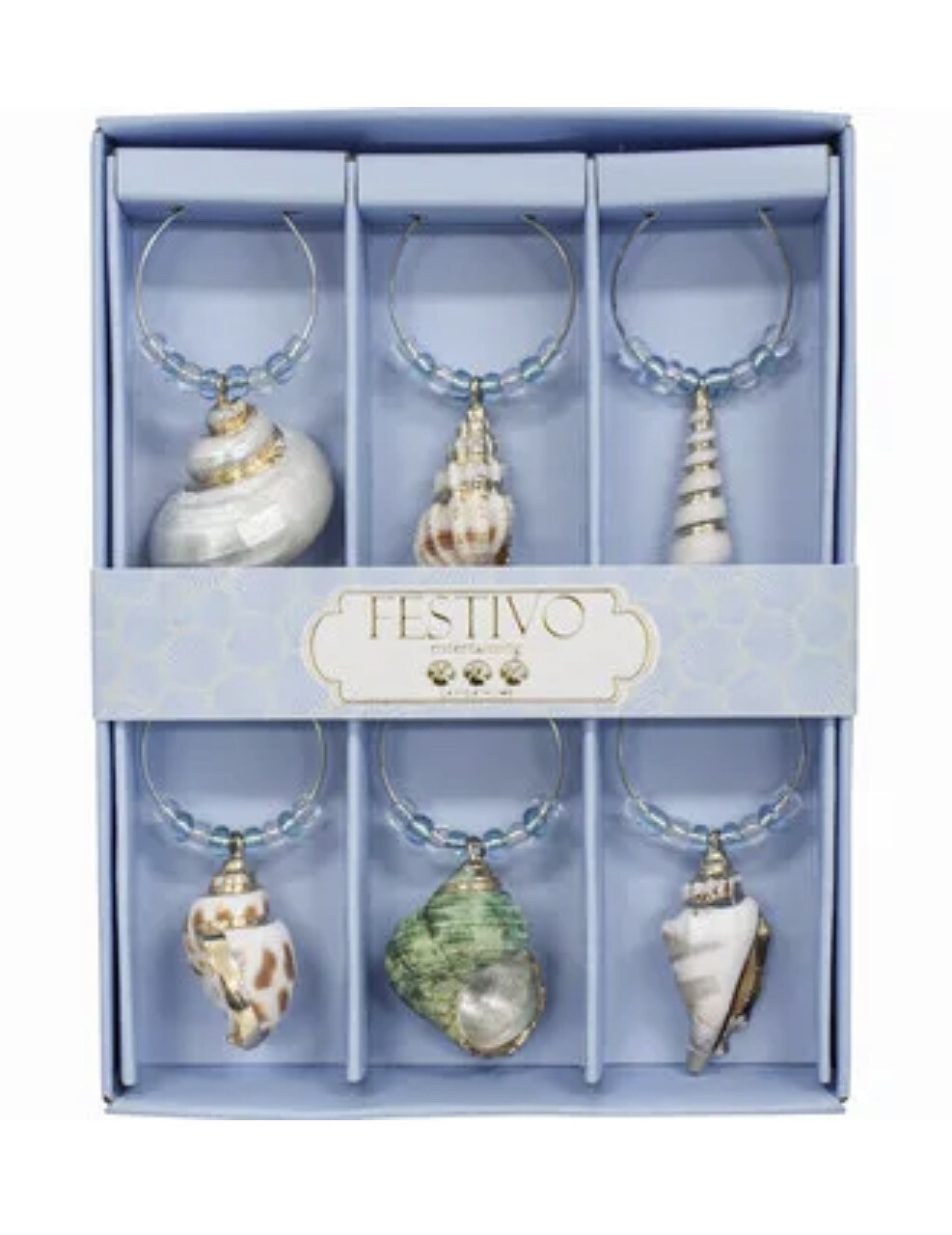 Wine Charms - Shells Set of 6