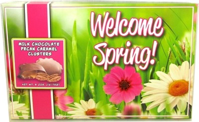 Spring 9.5" x 6" Box Filled With Pecan Caramel Clusters Net Wt. 5 Oz
