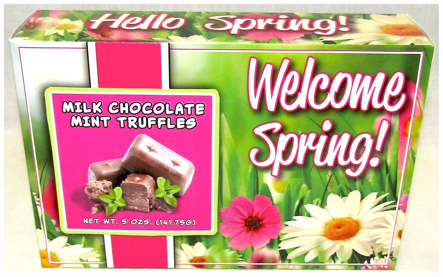 Spring 6.5' x 4.25" Box Filled With Premium Milk Chocolate Mint Truffles