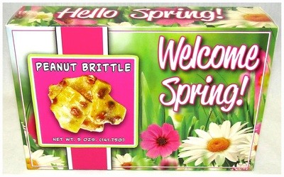 Spring 6.5' x 4.25" Box Filled With Peanut Brittle