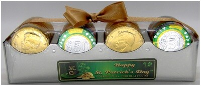 ST. PATRICK'S 4 ROW RACK CHOCOLATE COINS