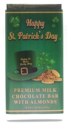 ST PATRICK'S DAY PREMIUM MILK CHOCOLATE BAR WITH ALMONDS