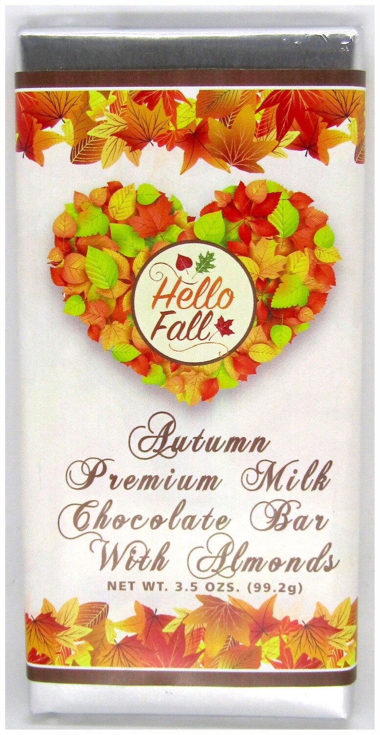 Fall Large Milk Chocolate Bar With Almonds