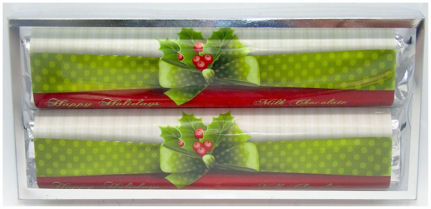 XMAS Holly 2 Pack Premium Chocolate Bars