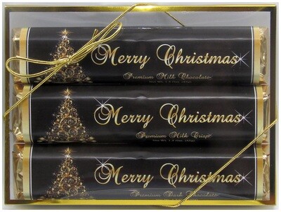 XMAS Gold Tree 3 Pack Premium Chocolate Bars