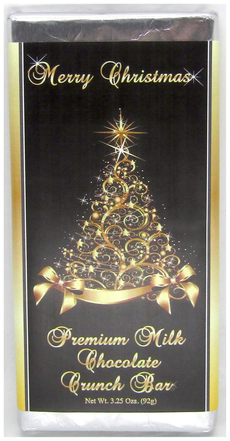 XMAS Gold Tree Large Premium Milk Chocolate Crunch Bar