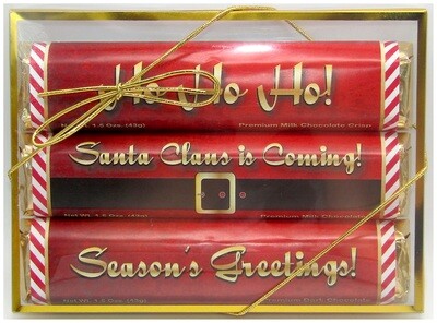 Santa Claus Is Coming 3 Pack Premium Chocolate Bars