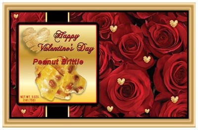 Valentine's Day Rose Box Filled With Peanut Brittle