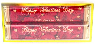 Valentine's Day Rose 2 Pack Premium Chocolate Bars