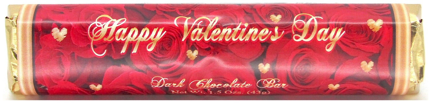 Valentine's Day Rose Premium Dark Chocolate Bar