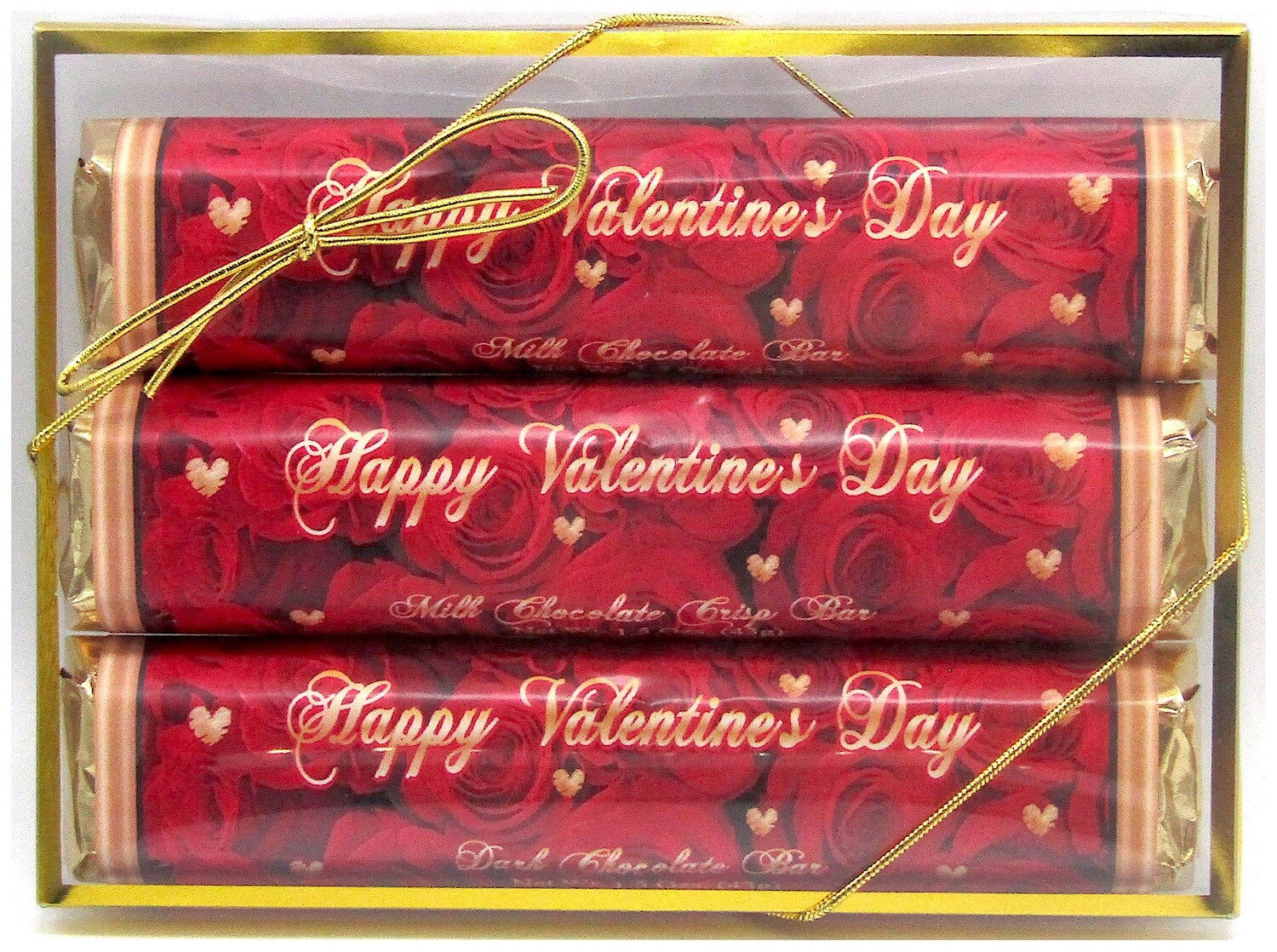 Valentine's Day Rose 3 Pack Premium Chocolate Bars