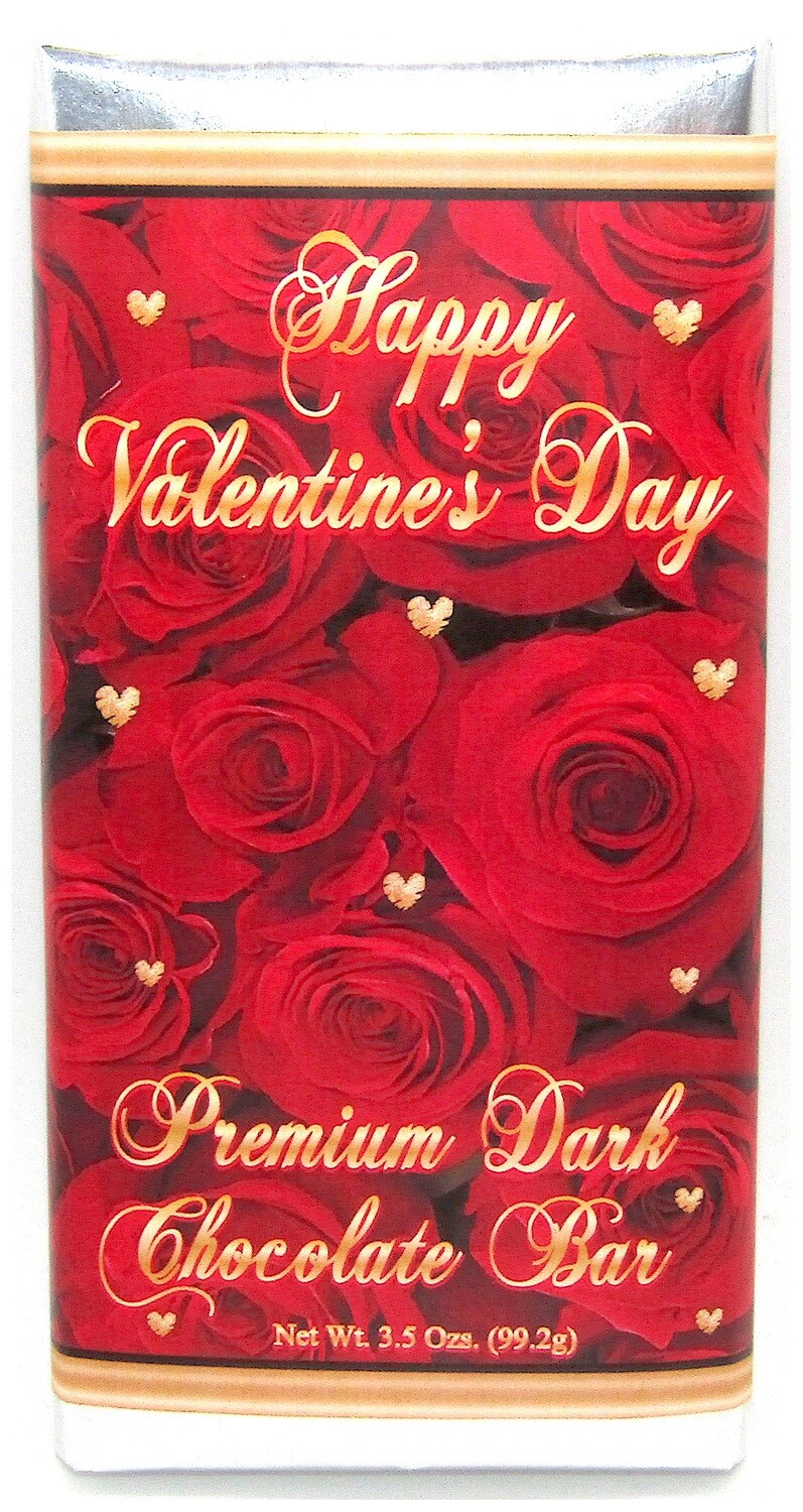 Valentine's Day Rose Large Premium Milk Chocolate Crunch Bar