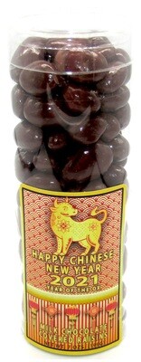 Chinese New Year 5.5" Tall Acetate Tube Of Milk Chocolate Covered Raisins