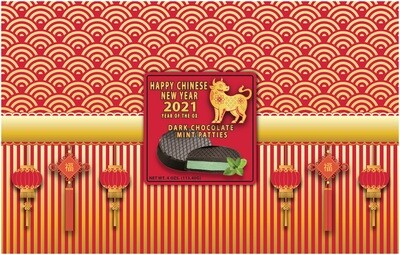 Chinese New Year Box Filled with Dark Chocolate Mint Patties