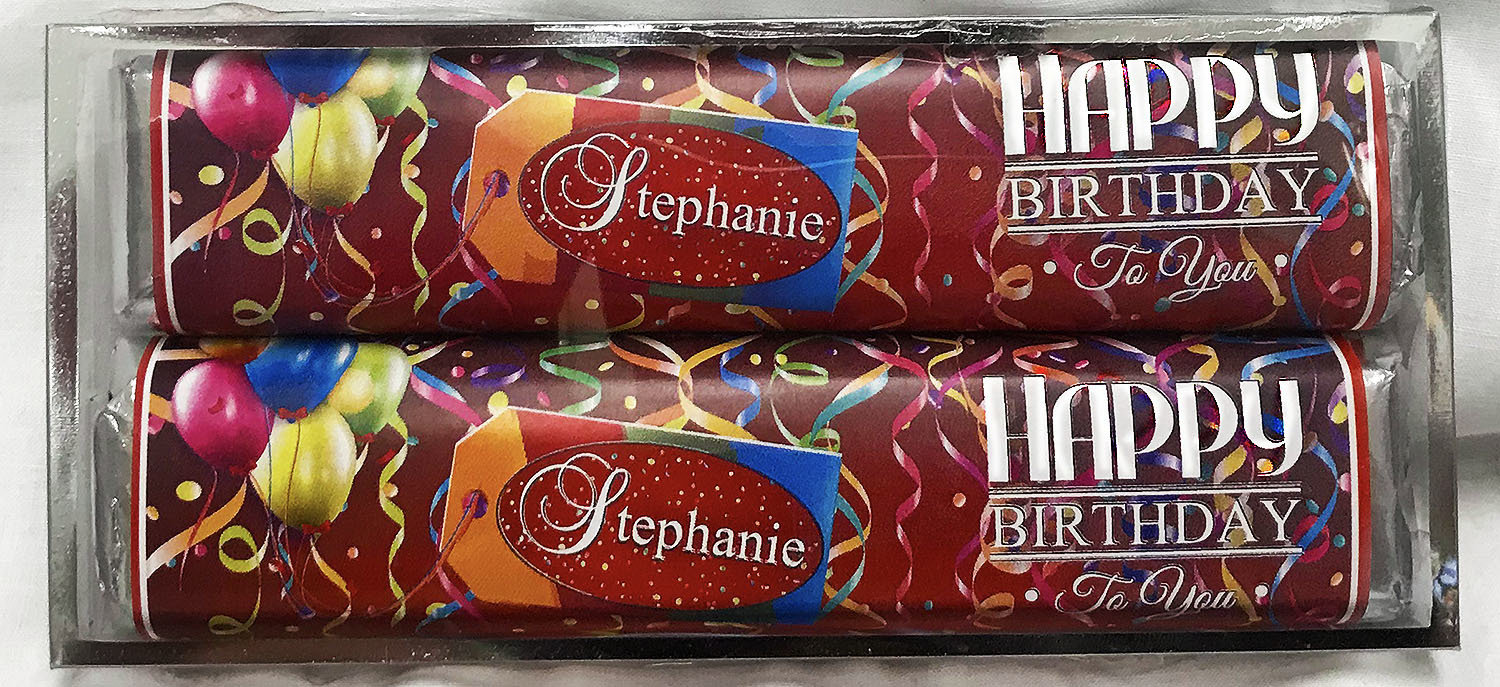 Happy Birthday 2 Pack Candy Bars - Milk Chocolate Caramel Bar (1) & Crisp (1)