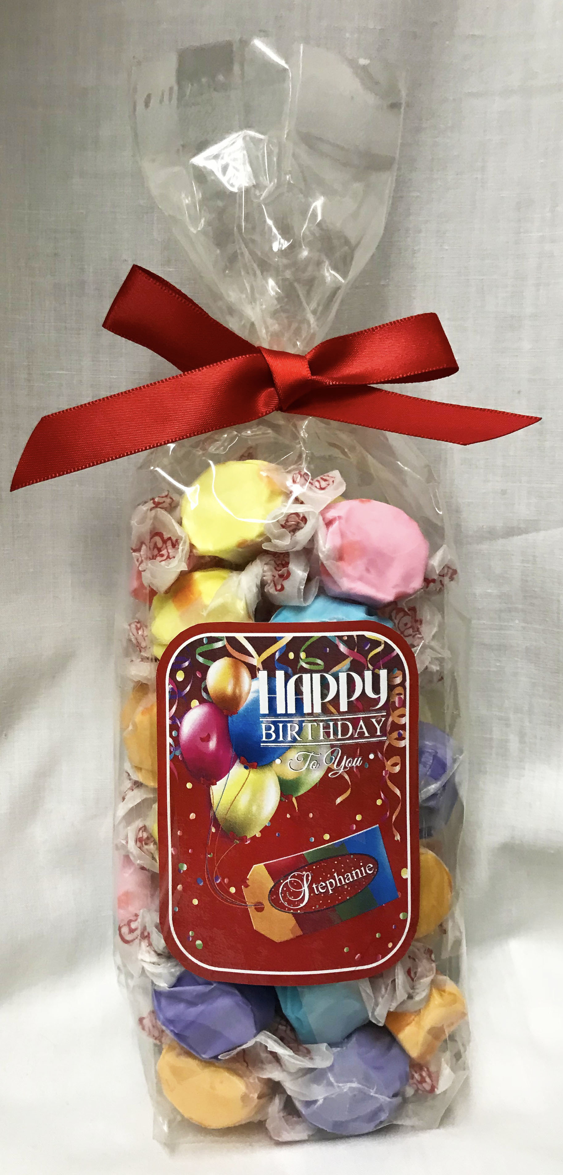 Happy Birthday Gourmet Fruit Flavored Taffy in a Bag