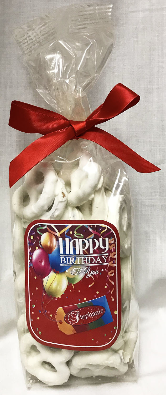Happy Birthday Yogurt Covered Pretzels in a Bag