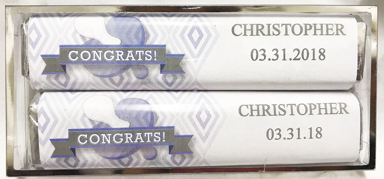 Blue Baby Pacifier 2 Pack Candy Bars (Caramel & Crisp)