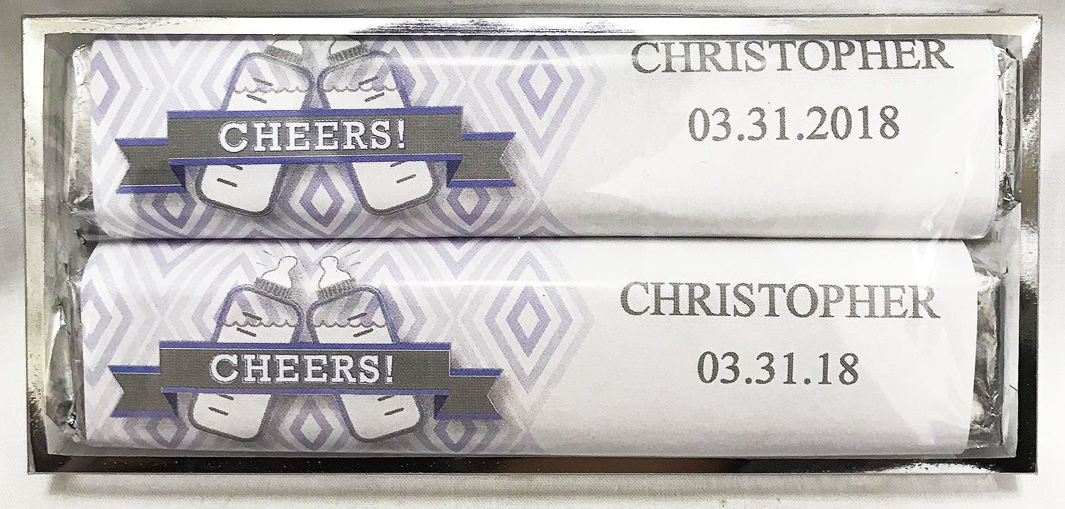 Blue Baby Bottle 2 Pack Candy Bars (Caramel & Crisp)