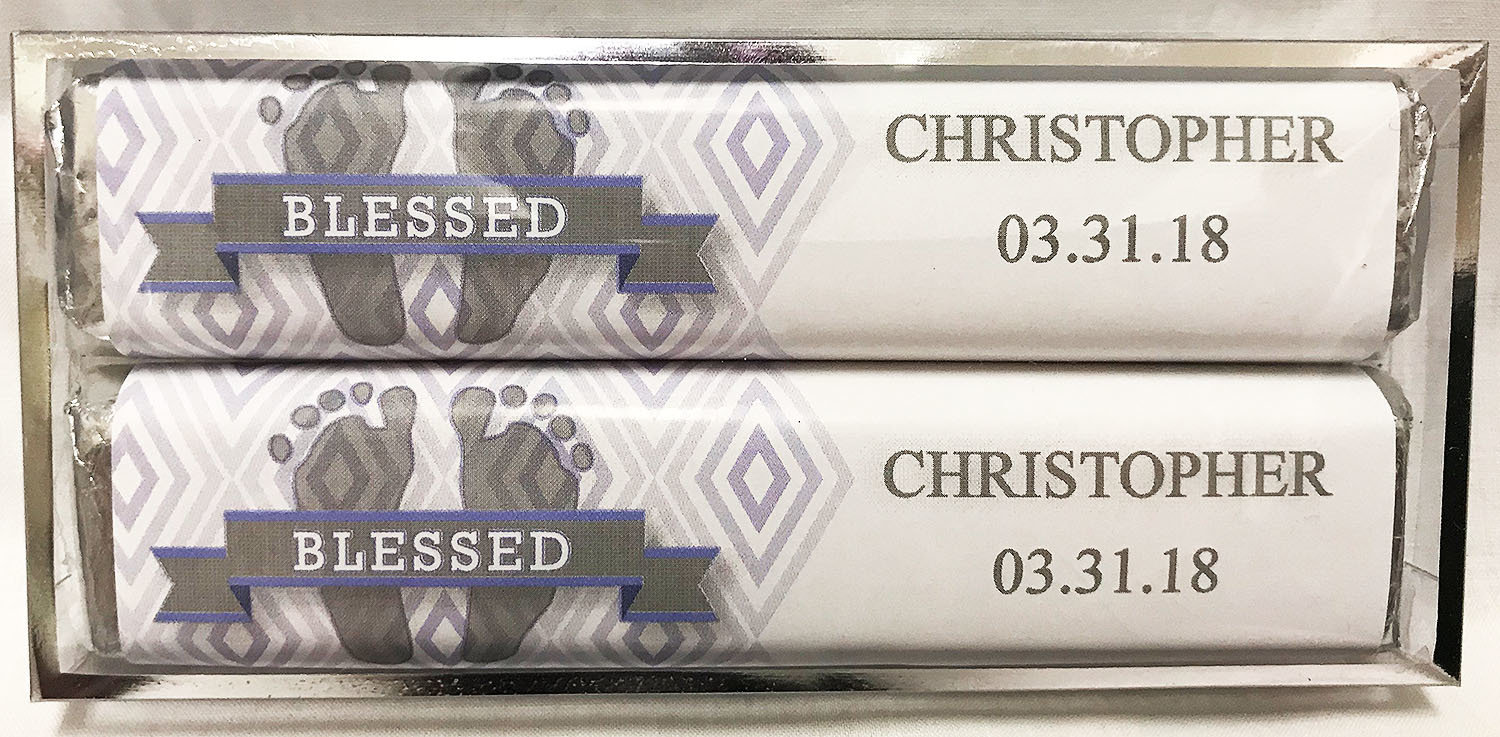 Blue Baby Feet 2 Pack Candy Bars (Caramel & Crisp)