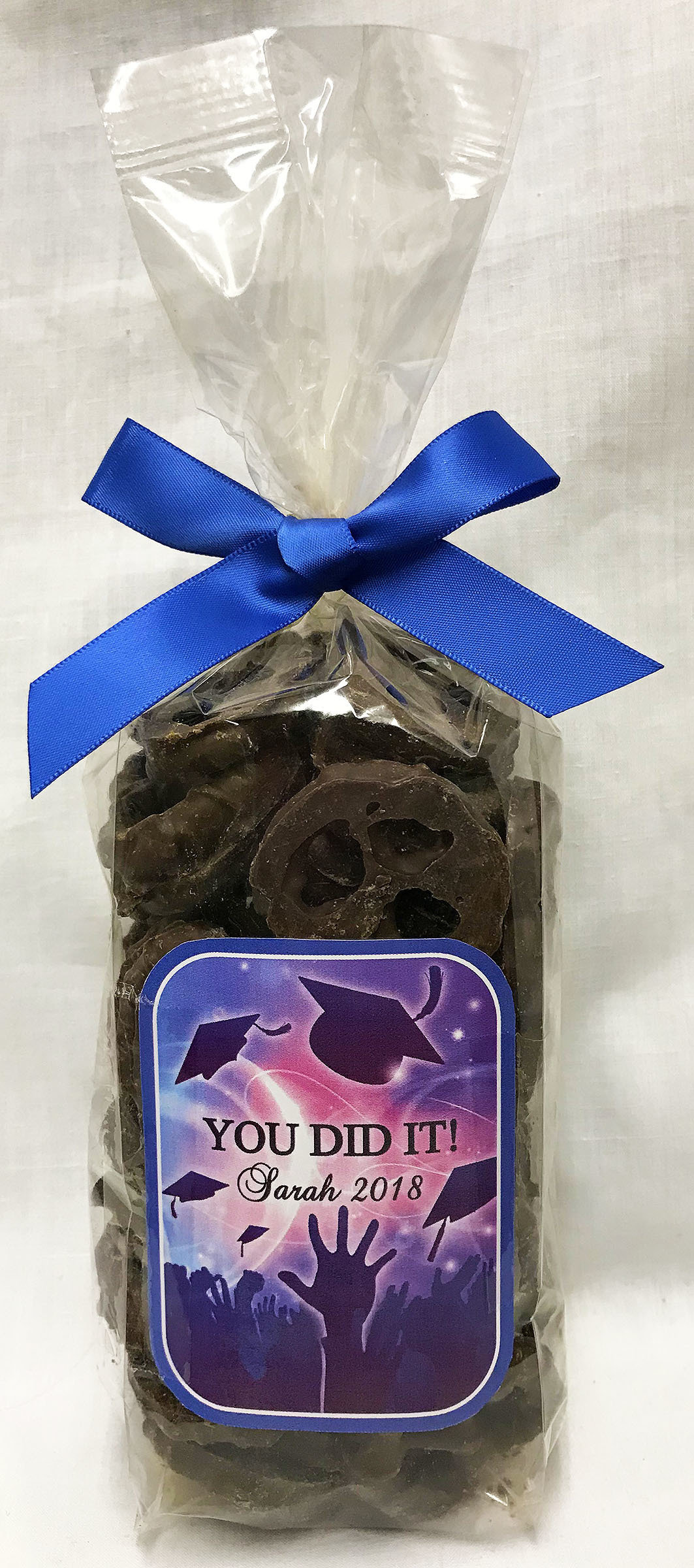 Graduation Celebrate Bag of Milk Chocolate Covered Pretzels