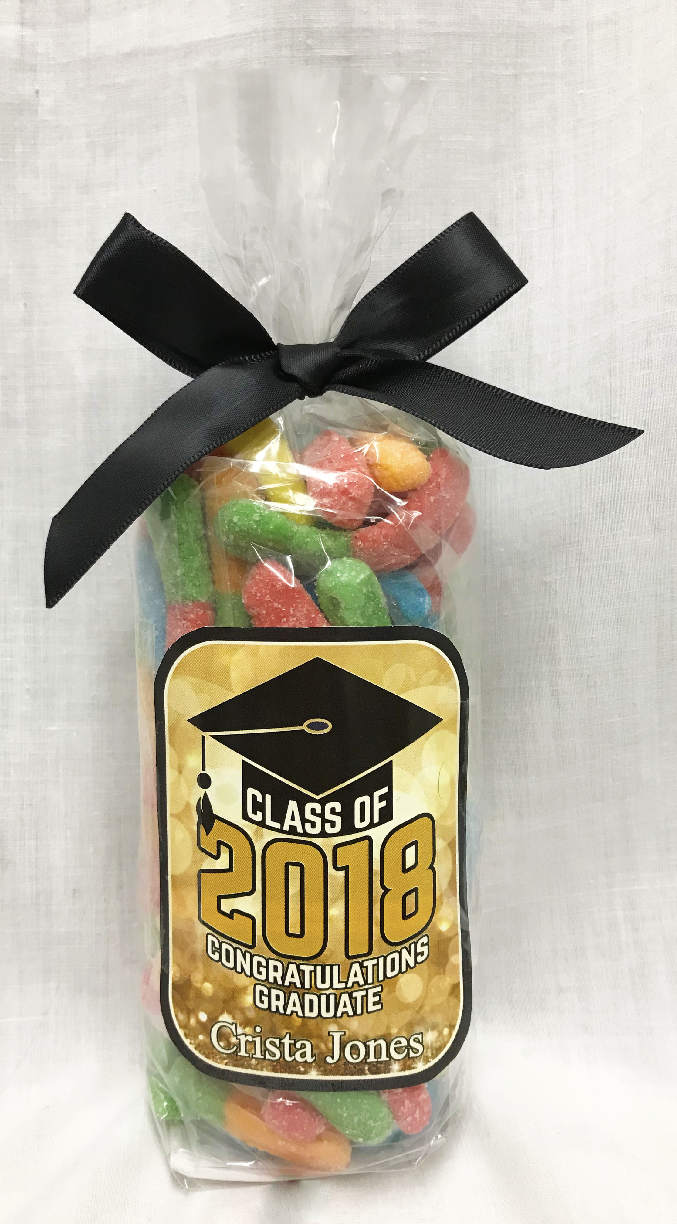 Gold Graduation Bag of Sour Worms